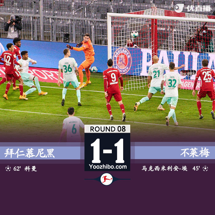 <a href=/halkan/zuqiuzhibo/bayern/ target=_blank class=infotextkey>拜仁</a>慕尼黑1-1云达不莱梅