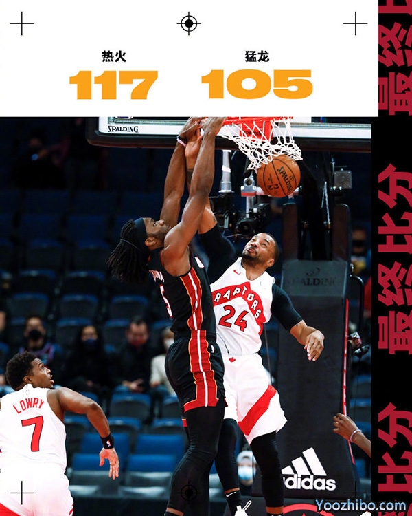 <a href=/halkan/lanqiuzhibo/heat/ target=_blank class=infotextkey>热火</a>以117-105击败了<a href=/halkan/lanqiuzhibo/raptors/ target=_blank class=infotextkey>猛龙</a>